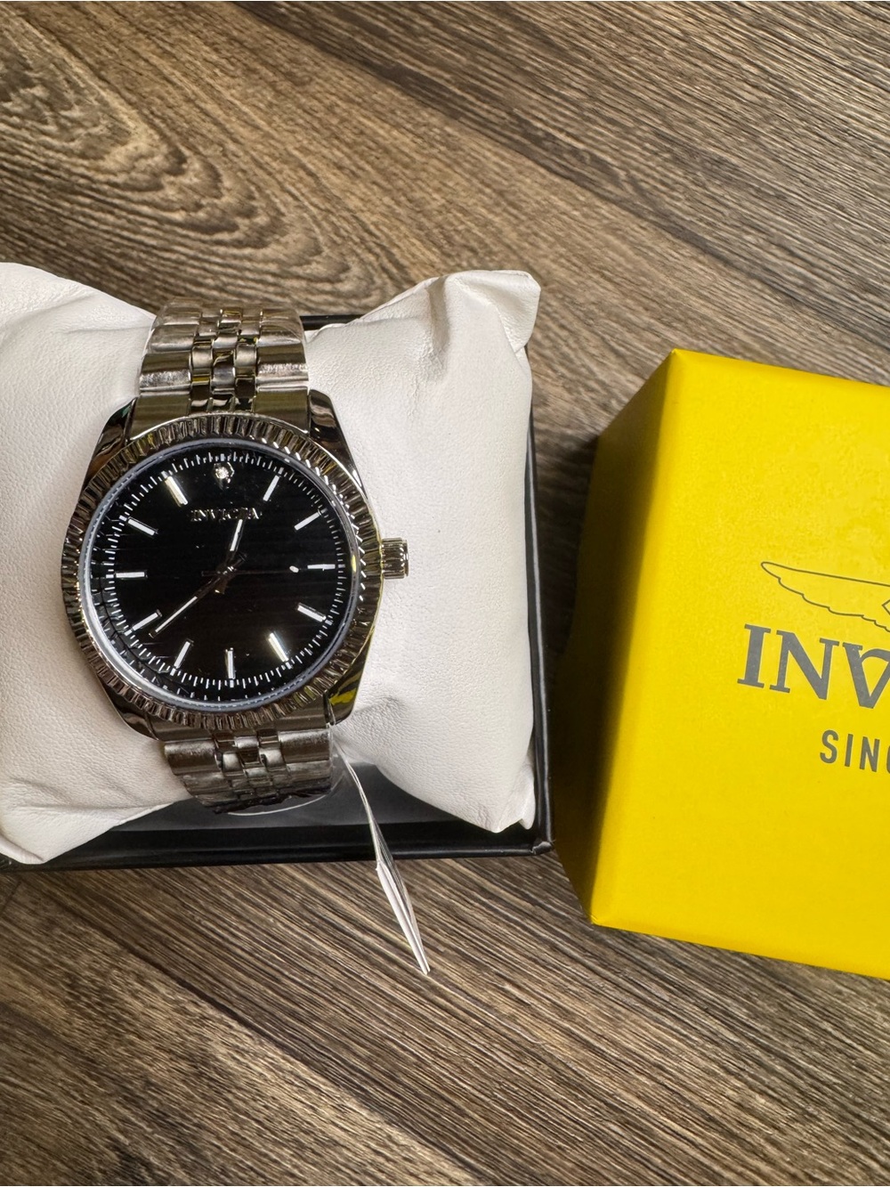 Invicta Celestial Somerset Unisex Silver Bracelet Watch with Black Dial